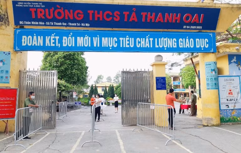 Trường THCS Tả Thanh Oai, Thanh Trì, Hà Nội. Ảnh: ITN.
