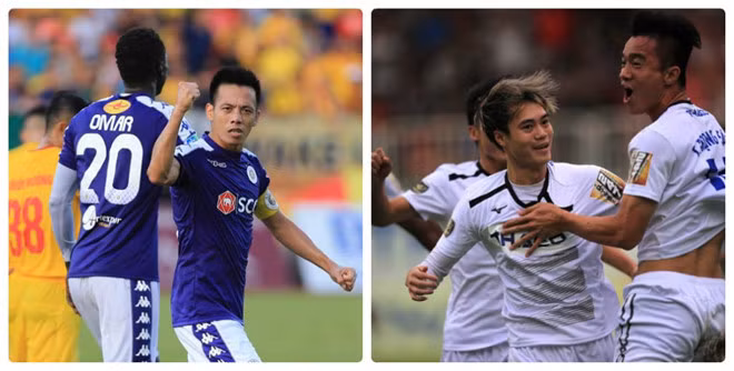 CLB Hà Nội (trái) và HAGL (phải) tiếp tục thăng hạng về số lượng người quan tâm nhiều nhất trên YouTube