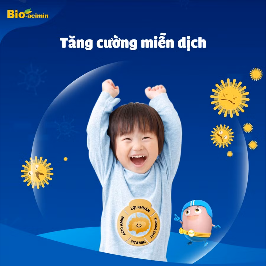Bio-acimin củng cố hệ thống miễn dịch của trẻ thêm vững chắc