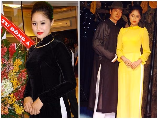 Hồng Châu kiêu sa và quý phái trong tà áo dài truyền thống. Con gái lớn xinh đẹp và sành mốt của nhà sao Việt