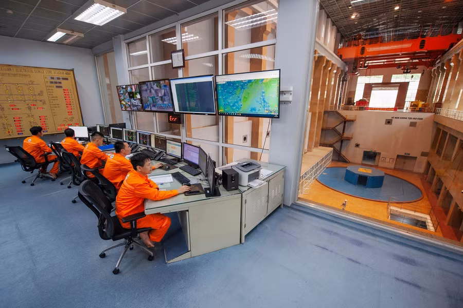 Phòng điều khiển trung tâm Nhà máy thủy điện Bản Vẽ.