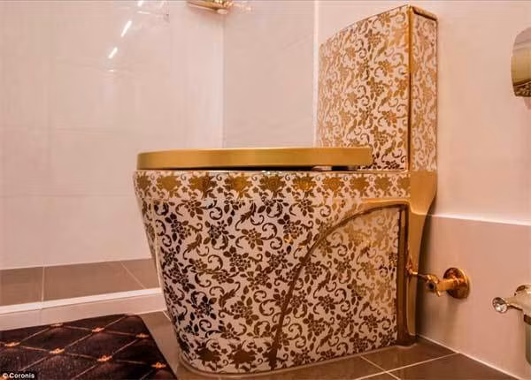 Ngắm ngôi nhà dát vàng từ cổng vào tới toilet