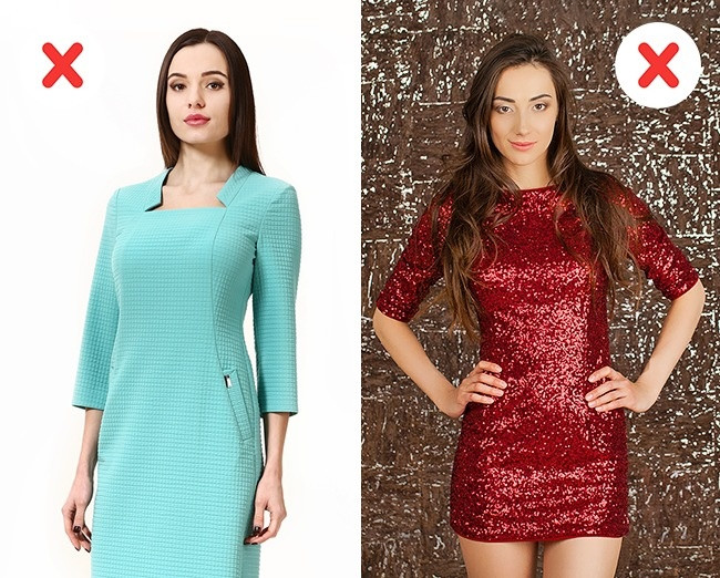 3. Chọn đúng chất liệu Những loại vải quá dày, cứng hay đính sequin, xốp nhẹ bồng bềnh đều khiến người mặc trông đồ sộ hơn. Ngoài ra, vải có độ chảy sẽ bám lấy da thịt và làm lộ ngấn mỡ. Chất liệu bạn cần là loại mềm nhưng đanh, giữ form tốt. 6 mẹo thời trang giúp bạn trông thon gọn hơn - 3