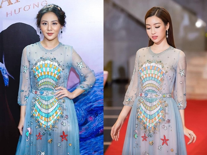 Cùng diện một chiếc đầm mong manh, cách trang điểm và kiểu tóc giúp Mỹ Linh thắng thế so với Văn Mai Hương. Cùng diện một chiếcđầm mong manh, cách trang điểm và kiểu tócgiúp Mỹ Linh thằng thế so với Văn Mai Hương có phần già dặn.