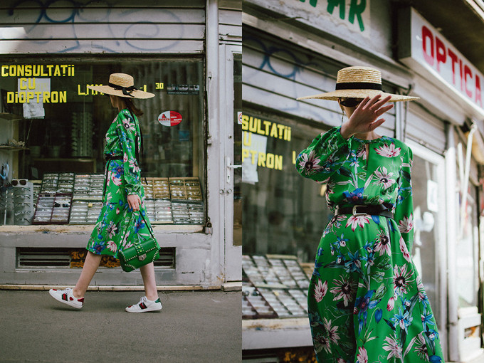 Diện váy hoa xuống phố ngày hè cũng là phong cách được các cô nàng điệu đà yêu thích. Bạn gái sẽ sành điệu hơn khi chọn mũ cói gaucho để phối đồ. Xuống phố cuố tuần với những set đồ trẻ trung - 7