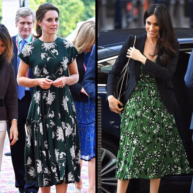 Họa tiết hoaNếu thích phong cách yểu điệu, các nàng có thể diện váy midi bay bổng in những bông hoa nhỏ xinh như hai nữ công tước.