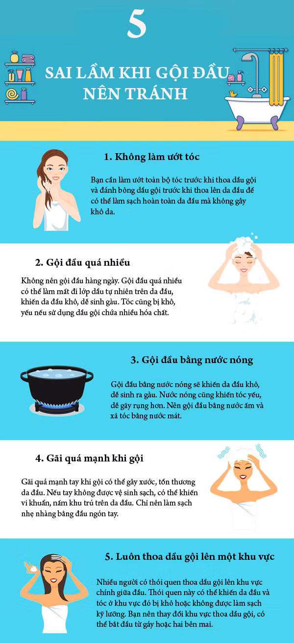 5 sai lầm khi gội đầu gây ra gàu và làm tóc gãy rụng