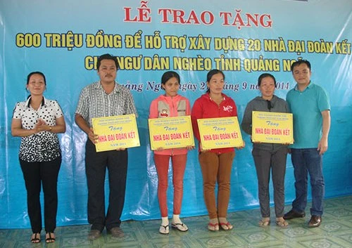 Hỗ trợ xây dựng 20 ngôi nhà Đại đoàn kết cho ngư dân