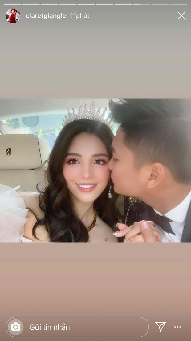 Đám cưới toàn siêu xe gây sốt của Rich kid Claret Giang Lê ảnh 2 Hai vợ chồng Claret Giang Lê và hotboy Thái Bá Nam chia sẻ khoảnh khắc ngọt ngào