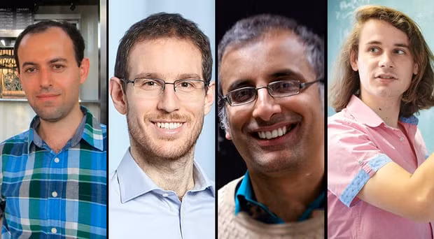  Từ trái qua phải, 4 nhà toán học đoạt huy chương Fields 2018: Caucher Birkar, Alessio Figalli, Akshay Venkatesh, Peter Scholze. (Ảnh: Theguardian) 