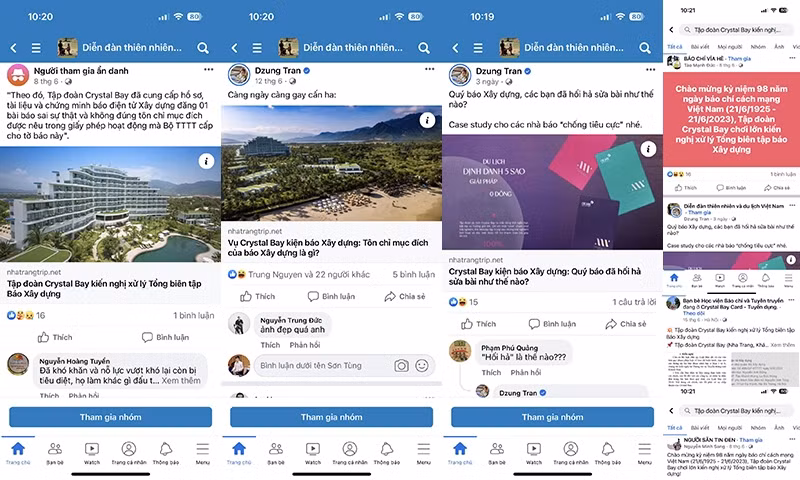 Báo Xây dựng đề nghị các cơ quan chức năng xử lý tổ chức, cá nhân đã phát tán đăng tải bài viết trang website https://nhatrangtrip.net (Ảnh chụp màn hình Facebook).