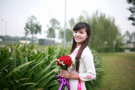 Nữ đảng viên trẻ Âu Thị Tâm.