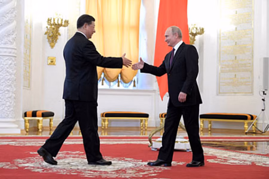 Tổng thống Nga V.Putin tiếp Chủ tịch Trung Quốc Tập Cận Bình tại Điện Kremlin.	Ảnh: Kremlin.ru