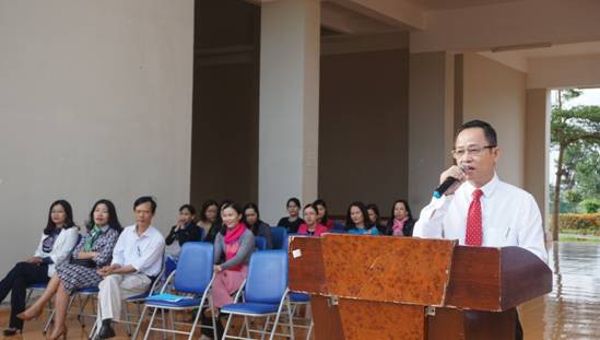 Ông Đỗ Tường Hiệp, Phó Giám đốc Sở GD&ĐT phát biểu tại Lễ vinh danh học sinh Đoàn Nam Thắng.