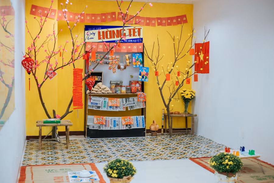 Góc trang trí Tết xưa của Trường Đại học FPT Đà Nẵng.