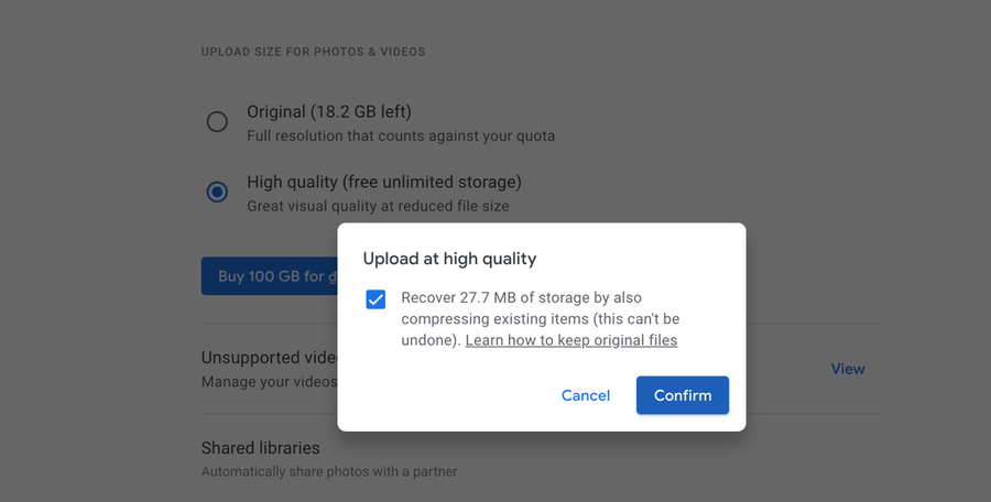 Cách nén ảnh và video trên Google Photos để tiết kiệm không gian lưu trữ