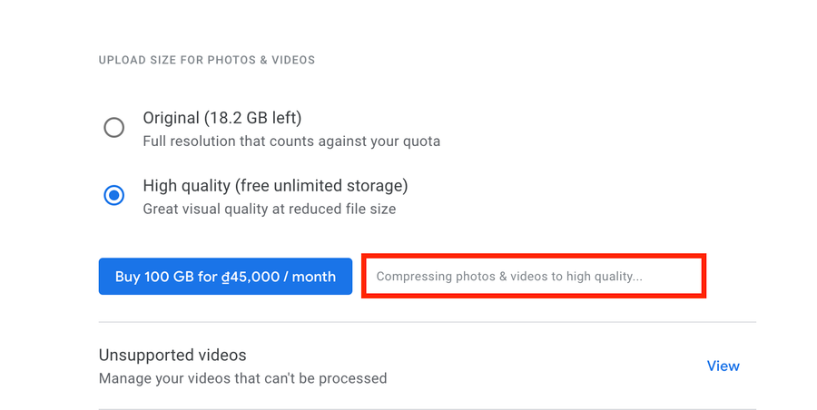 Cách nén ảnh và video trên Google Photos để tiết kiệm không gian lưu trữ
