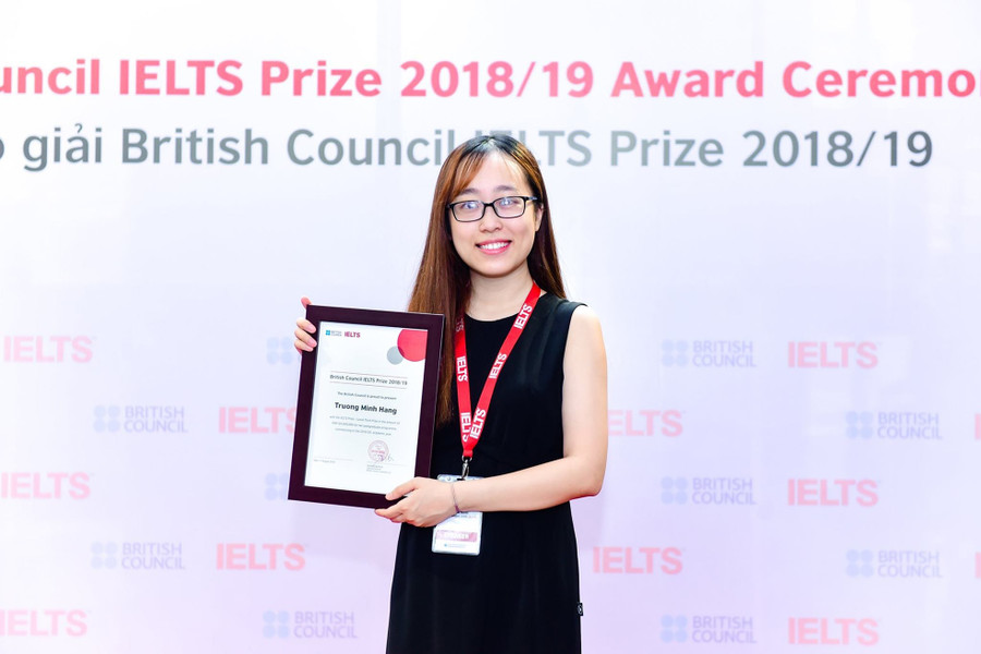 Trương Minh Hằng trong cuộc thi IELTS Prize. Ảnh do NVCC . Trương Minh Hằng trong cuộc thi IELTS Prize. Ảnh do NVCC .