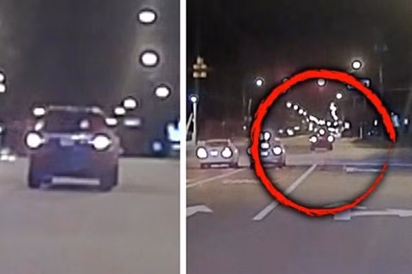 Camera an ninh đã ghi được hình ảnh chiếc VW Golf của mẹ cậu bé chạy băng băng trên xa lộ ban đêm. Ảnh: AP.