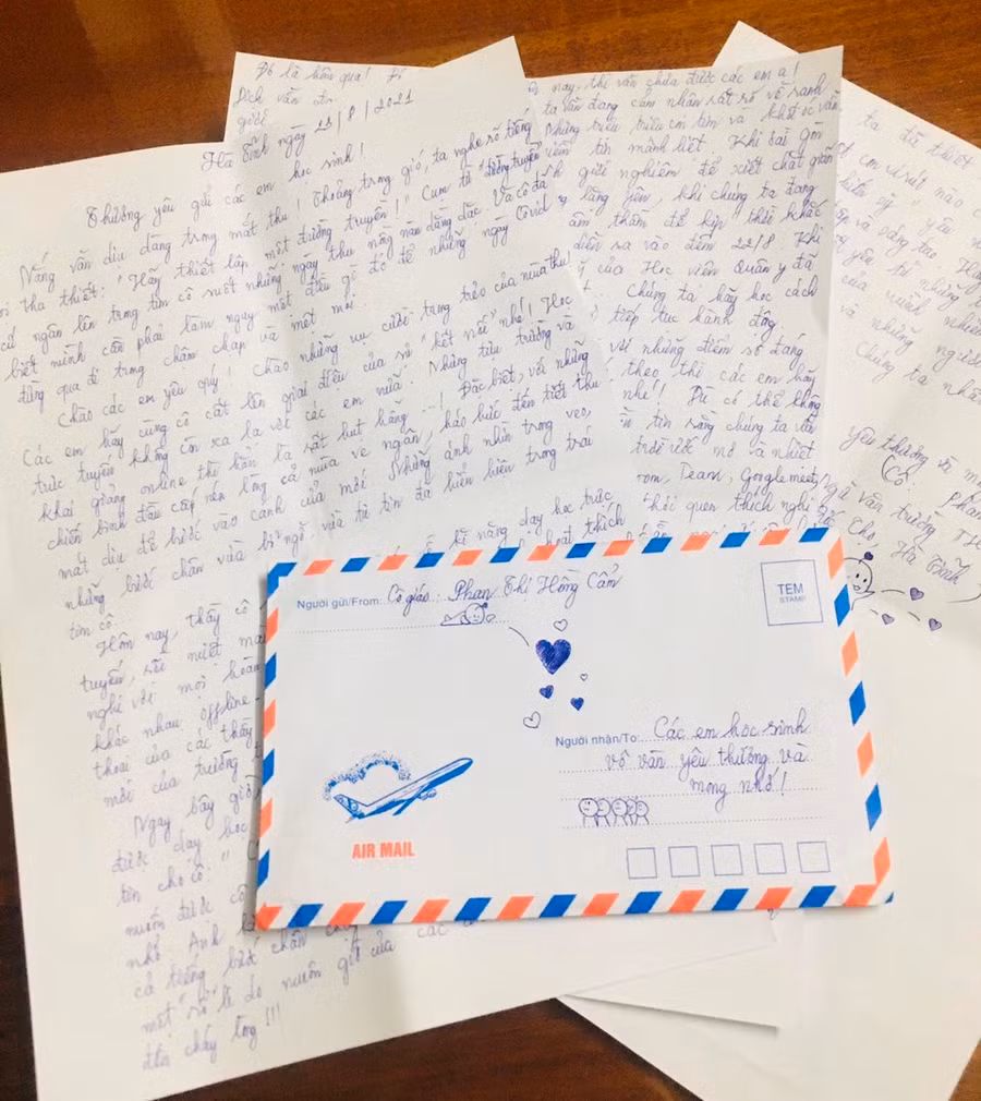 Bức thư viết tay dài 3 trang A4.