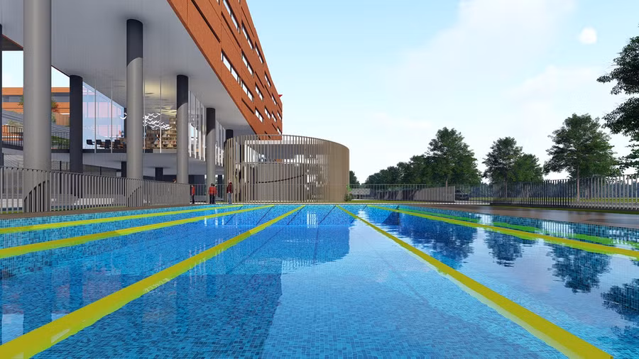 Bể bơi hiện đạt tại trường