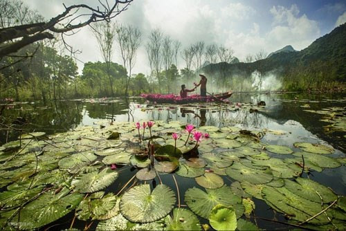 Tới chùa Hương vào mùa này, bạn sẽ nhận ra điểm khác biệt là không khí rất trong lành, thoáng đãng. Không có cảnh thuyền bè chen lấn, xô bồ như vào mùa xuân, bởi vậy bạn sẽ thoải mái chụp ảnh và tận hưởng trọn vẹn vẻ đẹp nơi đây. Ảnh: Nguyen Thanh Cong Tới chùa Hương vào mùa này, bạn sẽ nhận ra điểm khác biệt là không khí rất trong lành, thoáng đãng. Không có cảnh thuyền bè chen lấn, xô bồ như vào mùa xuân, bởi vậy bạn sẽ thoải mái chụp ảnh và tận hưởng trọn vẹn vẻ đẹp nơi đây. Ảnh: Nguyen Thanh Cong