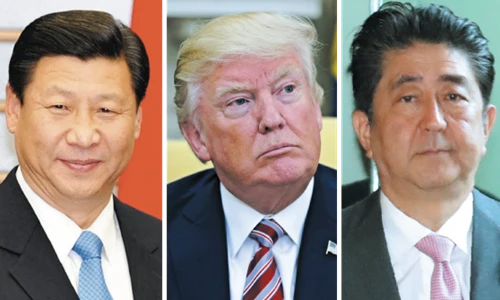 Chủ tịch Trung Quốc Tập Cận Bình, Tổng thống Mỹ Donald Trump và Thủ tướng Nhật Bản Shinzo Abe 