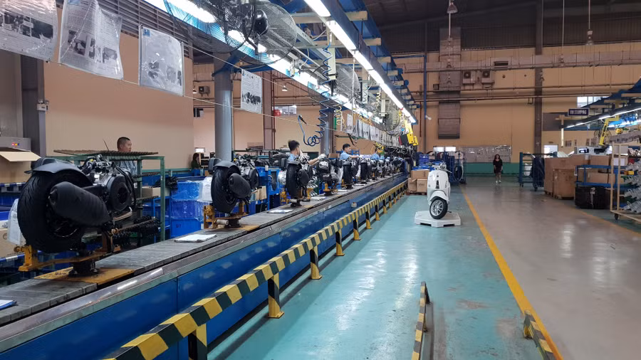 Nhà máy Piaggio tại Vĩnh Phúc đang sản xuất toàn bộ xe động cơ đốt trong cho khu vực Châu Á Thái Bình Dương
