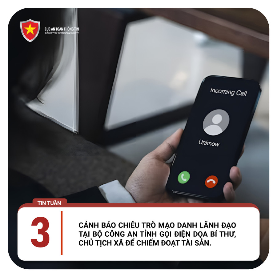 Mạo danh qua điện thoại để dọa cán bộ xã. Ảnh: Cục An toàn thông tin, Bộ TT&amp;TT.