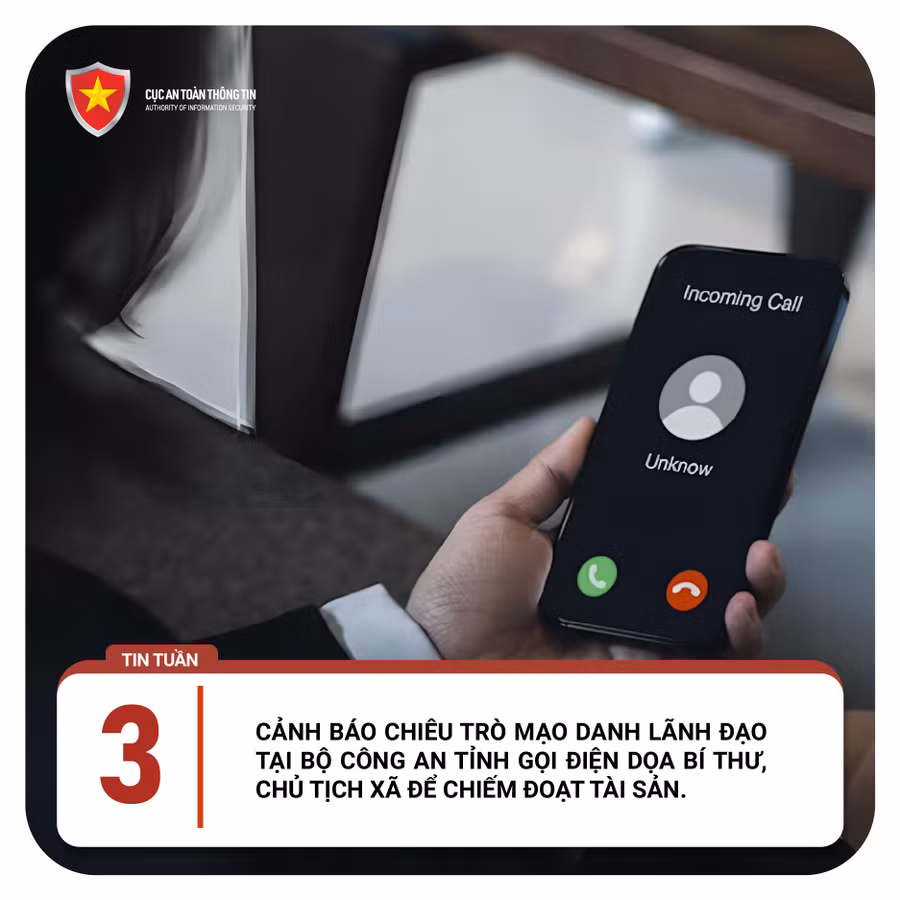 Mạo danh qua điện thoại để dọa cán bộ xã. Ảnh: Cục An toàn thông tin, Bộ TT&amp;TT.