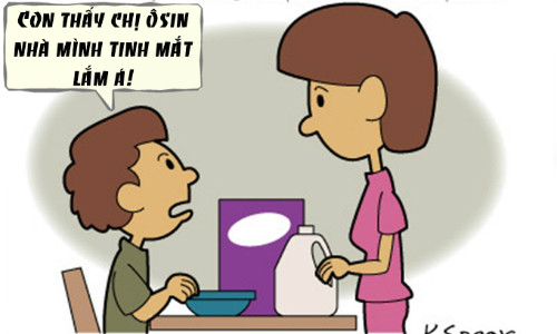 Vợ giật mình trước sự tinh mắt của ôsin