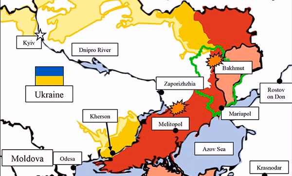 Nga vẫn chưa đạt mục tiêu lãnh thổ đã đề ra trong ranh giới hiến pháp được thiết lập từ tháng 10 năm 2022
