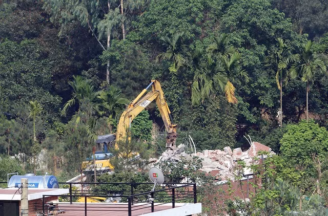 Huyện Sóc Sơn cưỡng chế các công trình vi phạm đất rừng từ giữ tháng 4/2019.