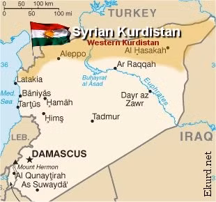 Kurdistan nằm dọc theo biên giới với Thổ Nhĩ Kỳ được Mỹ và phương Tây hà hơi tiếp sức từ năm 2015