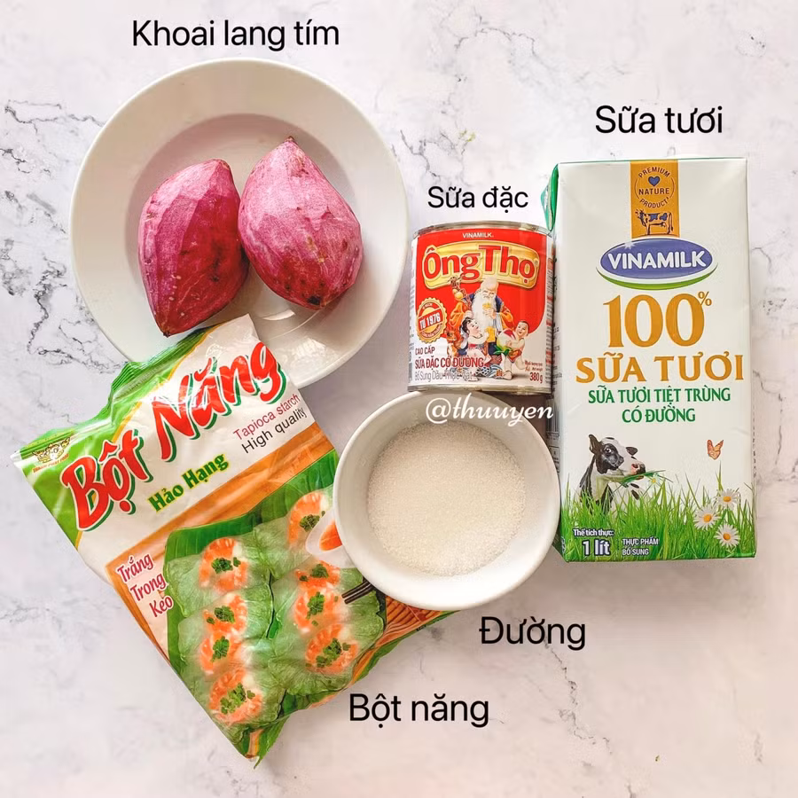 Cách làm sữa tươi trân châu khoai lang tím thơm béo dễ như ăn kẹo ảnh 1