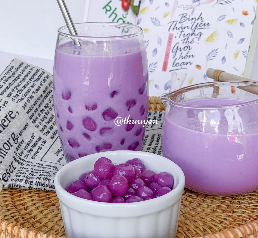 Cách làm sữa tươi trân châu khoai lang tím thơm béo dễ như ăn kẹo