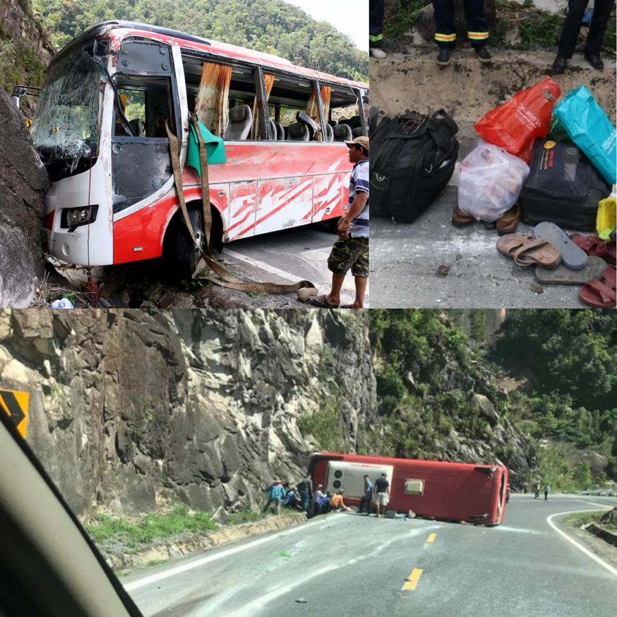 Lật xe khách trên đèo Đà Lạt - Nha Trang, 17 người thương vong