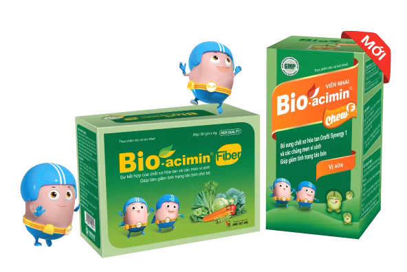Bộ đôi sản phẩm hỗ trợ đẩy lùi táo bón của thương hiệu Bio-acimin.
