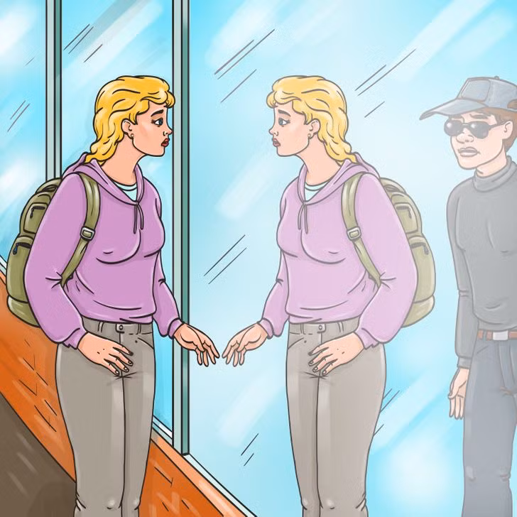 Sử dụng gương để kiểm tra xung quanh