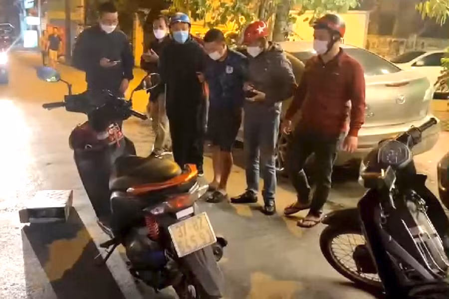 Hiện trường bắt giữ đối tượng Tuấn.