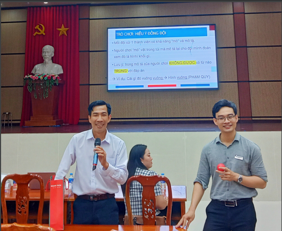 Báo cáo viên chia sẻ các nội dung tập huấn Báo cáo viên chia sẻ các nội dung tập huấn