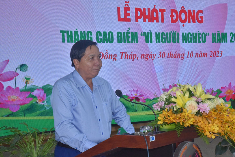 Ông Lê Thành Công, Chủ tịch Uỷ ban MTTQ Việt Nam tỉnh phát biểu tại lễ phát động. Ông Lê Thành Công, Chủ tịch Uỷ ban MTTQ Việt Nam tỉnh phát biểu tại lễ phát động.