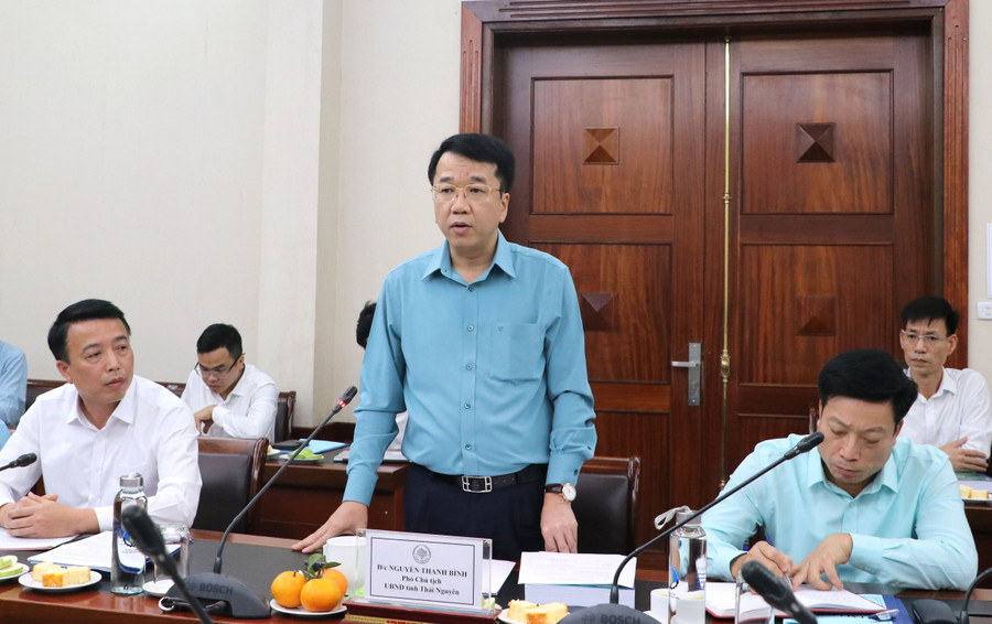 Ông Nguyễn Thanh Bình, Phó Chủ tịch UBND tỉnh Thái Nguyên phát biểu tại Hội nghị. Ông Nguyễn Thanh Bình, Phó Chủ tịch UBND tỉnh Thái Nguyên phát biểu tại Hội nghị.