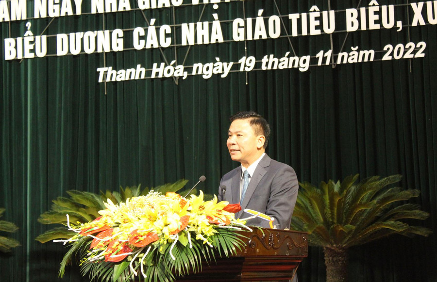 Ông Đỗ Trọng Hưng - Bí thư Tỉnh ủy, Chủ tịch HĐND tỉnh Thanh Hóa phát biểu tại lễ kỷ niệm. Ông Đỗ Trọng Hưng - Bí thư Tỉnh ủy, Chủ tịch HĐND tỉnh Thanh Hóa phát biểu tại lễ kỷ niệm.