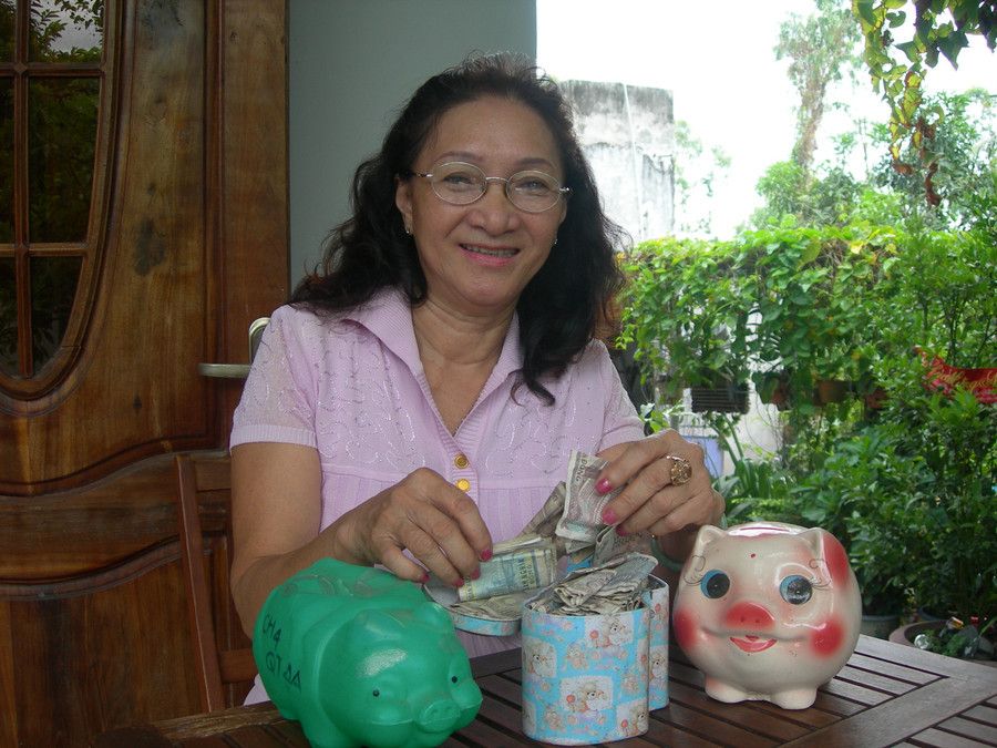 Con heo đất khuyến học của cô Lê Thị Mỹ Phước (ảnh nhân vật cung cấp)