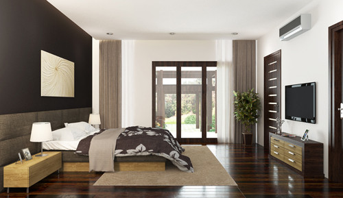 Giường và tủ trong phòng ngủ thường ưu tiên dùng gỗ. Có thể dùng gỗ tự nhiên hoàntoàn, hoặc dùng gỗ tự nhiên cho khung xương chịu lực, phần trang trí có thể kết hợp gỗ công nghiệp. 5-3722-1426001150.jpg