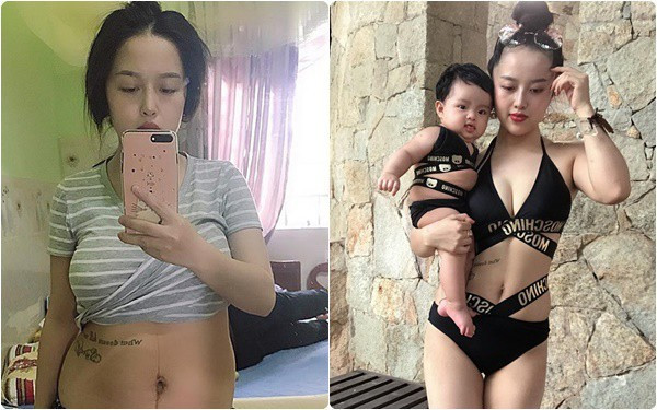 Chị Lê Thị Thảo Phương (25 tuổi, hiện đang sống và làm việc tại Lâm Đồng) sau khi sinh khoảng 1 tháng đã khiến bạn bè và người thân phải trầm trồ.