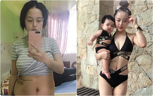 Chị Lê Thị Thảo Phương (25 tuổi, hiện đang sống và làm việc tại Lâm Đồng) sau khi sinh khoảng 1 tháng đã khiến bạn bè và người thân phải trầm trồ.