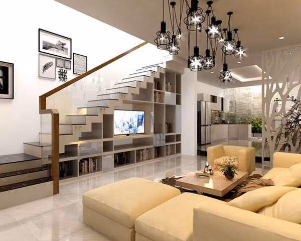 Mẫu phòng khách đẹp “chất đến phát ngất” có cầu thang ấn tượng ảnh 5 mau phong khach dep "chat den phat ngat" co cau thang an tuong - 7