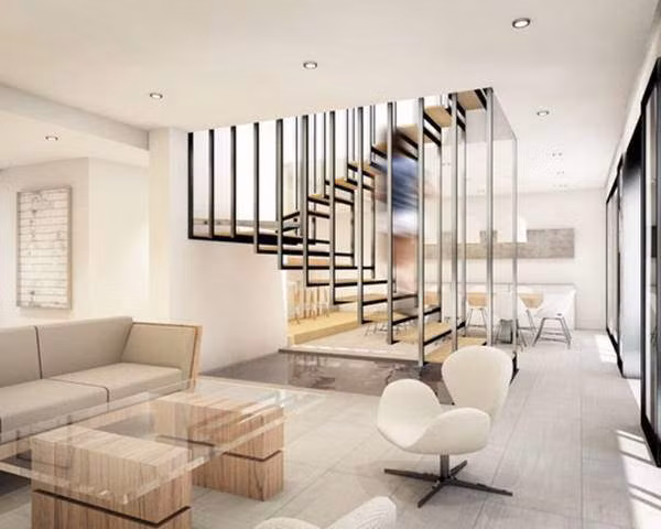 Mẫu phòng khách đẹp “chất đến phát ngất” có cầu thang ấn tượng ảnh 3 mau phong khach dep "chat den phat ngat" co cau thang an tuong - 5